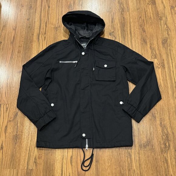 WESC Field Jacket Mens Small Cotton Black Stockholm Sweden Womens Medium Unisex - Picture 2 of 11